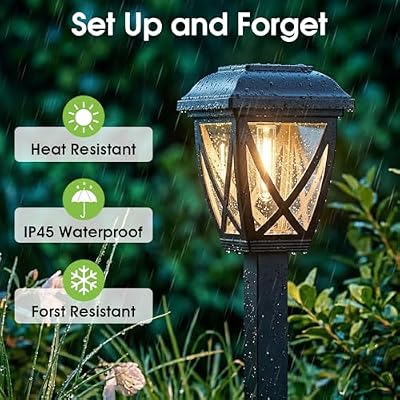 Greluna Solar Pathway Lights Outdoor 10 Pack, Warm White 3000K Solar Lights — view 4