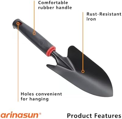 Garden Tool Set, 4 Pieces, Including 2 Shovels &1 Rake &1 Cultivator, Rust-Resistant lron Tools, Rubber Grip… — view 4