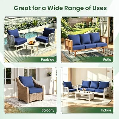 Outdoor Deep-Seat Cushion Set, 24*24*5.75inch, Navyblue, Set of 1 — view 4