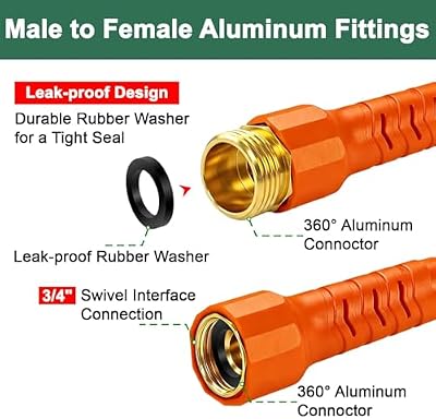 Flexible Garden Hose 50 Ft, Ultra Lightweight Water Hoses w/10 Function Sprayer, Non-Kink, All-Weather Hose P… — view 4