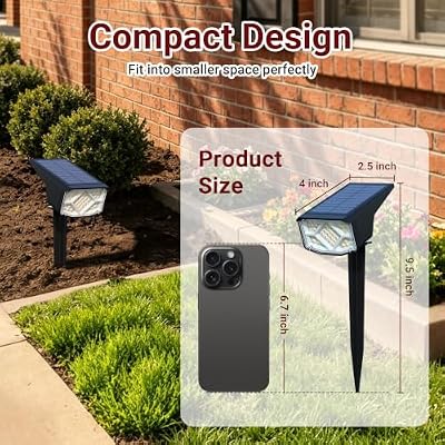 AUDERWIN Solar Spot Lights Outdoor Waterproof 12 Pack Warm White — view 3