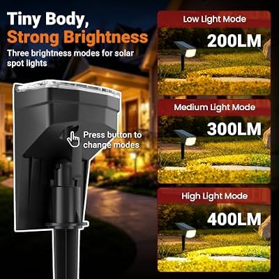 AUDERWIN Solar Spot Lights Outdoor Waterproof 12 Pack Warm White — view 4