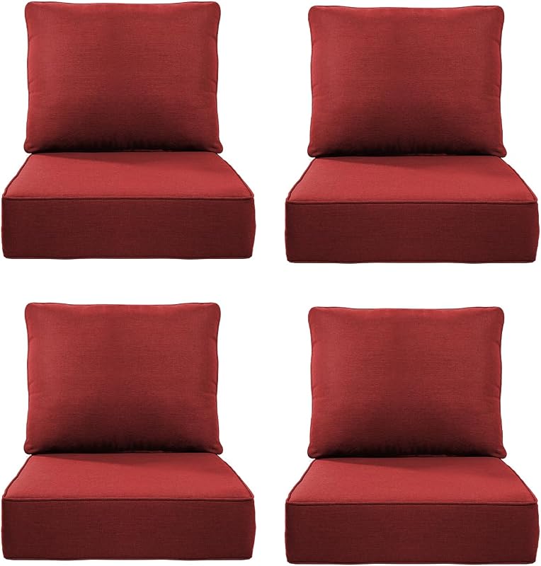 6" Thick Outdoor Cushion, 22"*24"*6" Patio Furniture Cushions with Waterproof Patio Furniture Cushions with R…