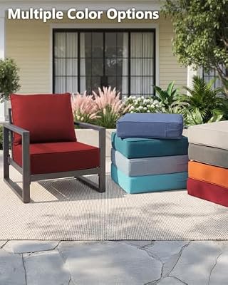 6" Thick Outdoor Cushion, 22"*24"*6" Patio Furniture Cushions with Waterproof Patio Furniture Cushions with R… — view 3
