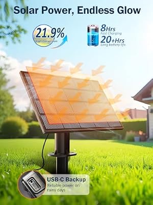 50FT Solar String Lights Outdoor, Dimmable Patio Lights Solar Powered with Remote & USB Port 18+1 LED Shatter… — view 3