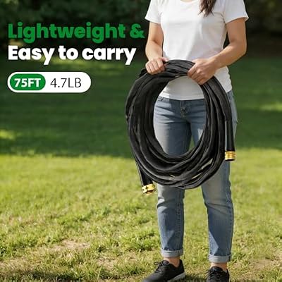 Garden Hose 75FT, Non-Expanding Water Hose Ultra Lightweight, Kink-Free, Burst-Resistant, Lead-Free, Durable… — view 3