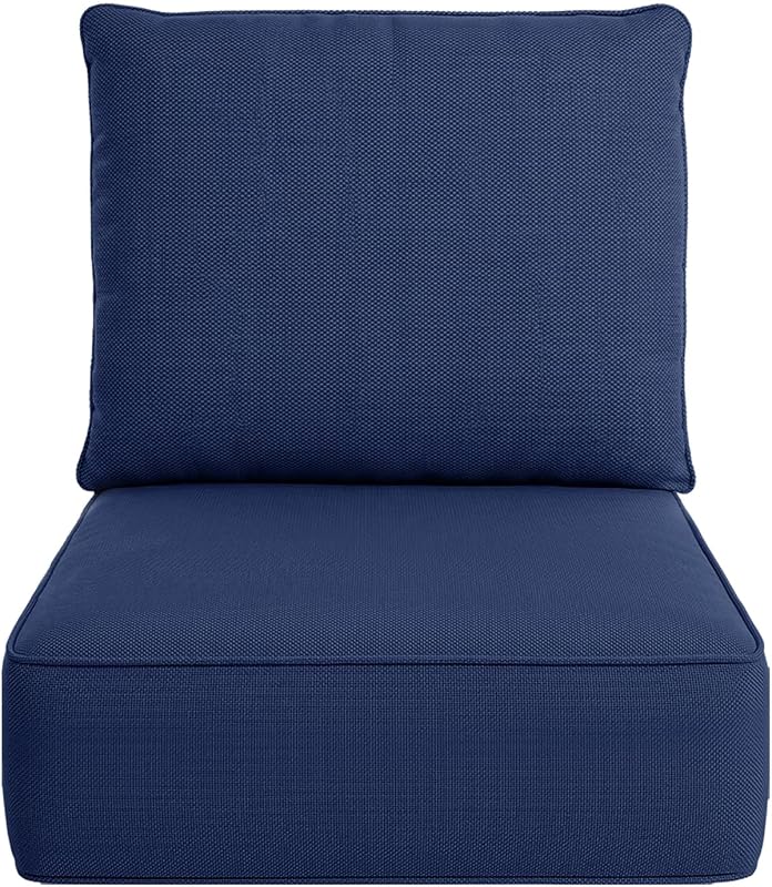 Outdoor Chair Cushions 24 x 24 x 6 Inch, 100% Olefin Patio Furniture Cushions, Water & Fade Resistant Deep Se…