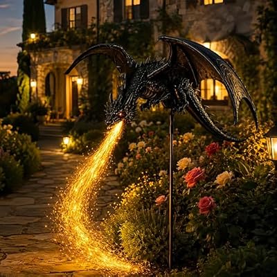 2027 New Solar Dragon Fire Garden Light, Dragon Flame Solar Light, Dragon Garden Stake Outdoor Decor — view 2
