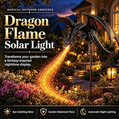 2027 New Solar Dragon Fire Garden Light, Dragon Flame Solar Light, Dragon Garden Stake Outdoor Decor — view 4